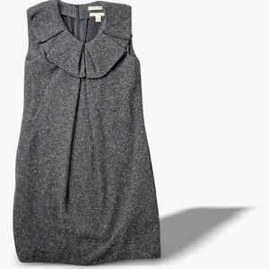 Banana Republic Petite 0P Tweed Sheath Dress‎ Wide Collar Italian Yarn